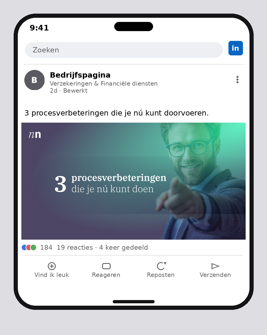 LinkedIn post — NN 3 procesverbeteringen